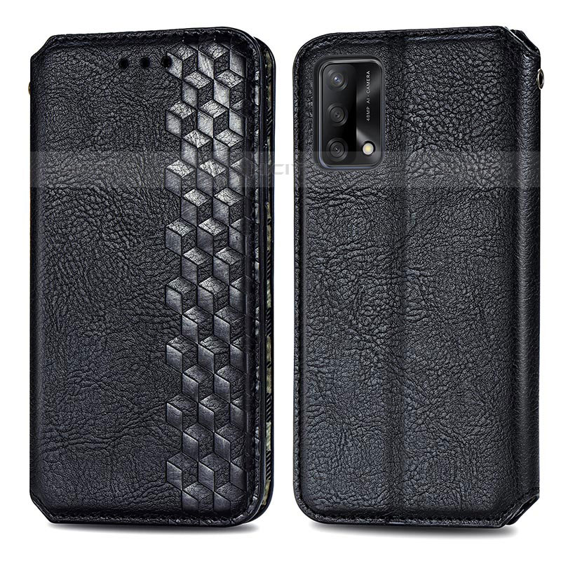 Custodia Portafoglio In Pelle Cover con Supporto S01D per Oppo A74 4G Nero