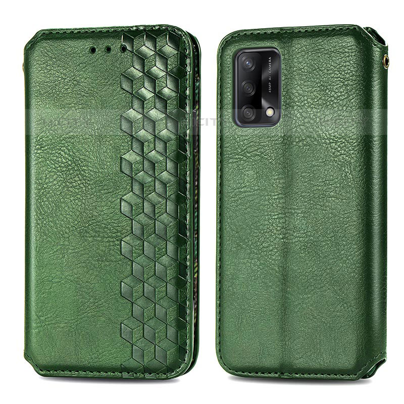 Custodia Portafoglio In Pelle Cover con Supporto S01D per Oppo A74 4G Verde