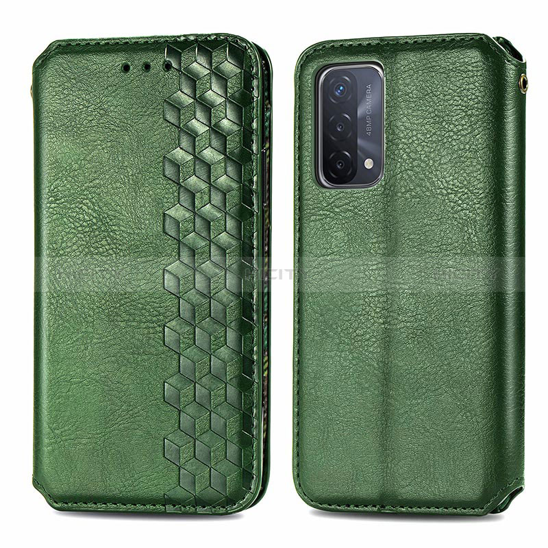 Custodia Portafoglio In Pelle Cover con Supporto S01D per Oppo A74 5G Verde