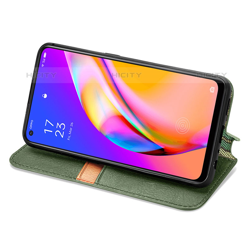 Custodia Portafoglio In Pelle Cover con Supporto S01D per Oppo A94 5G