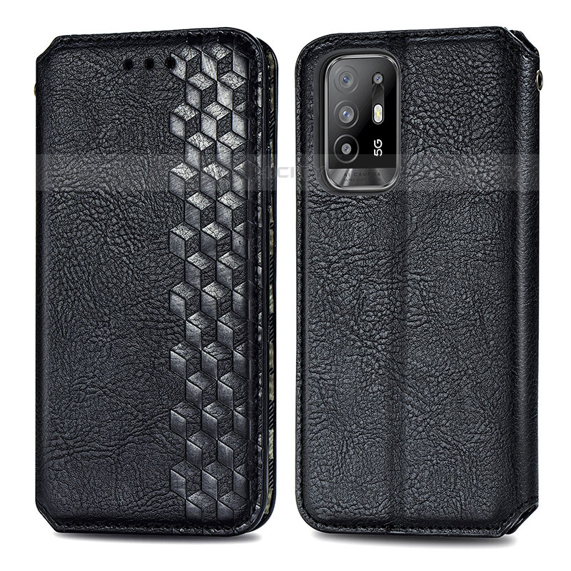 Custodia Portafoglio In Pelle Cover con Supporto S01D per Oppo A94 5G Nero