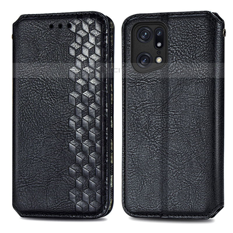 Custodia Portafoglio In Pelle Cover con Supporto S01D per Oppo Find X5 Pro 5G