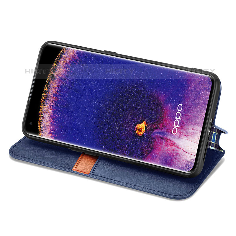 Custodia Portafoglio In Pelle Cover con Supporto S01D per Oppo Find X5 Pro 5G