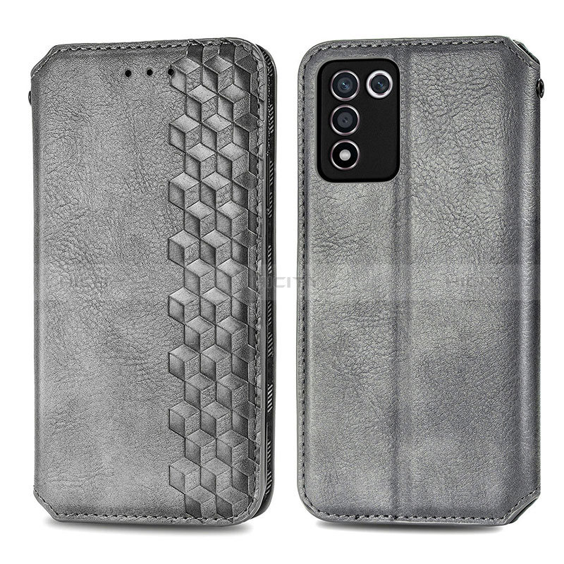 Custodia Portafoglio In Pelle Cover con Supporto S01D per Oppo K9S 5G Grigio