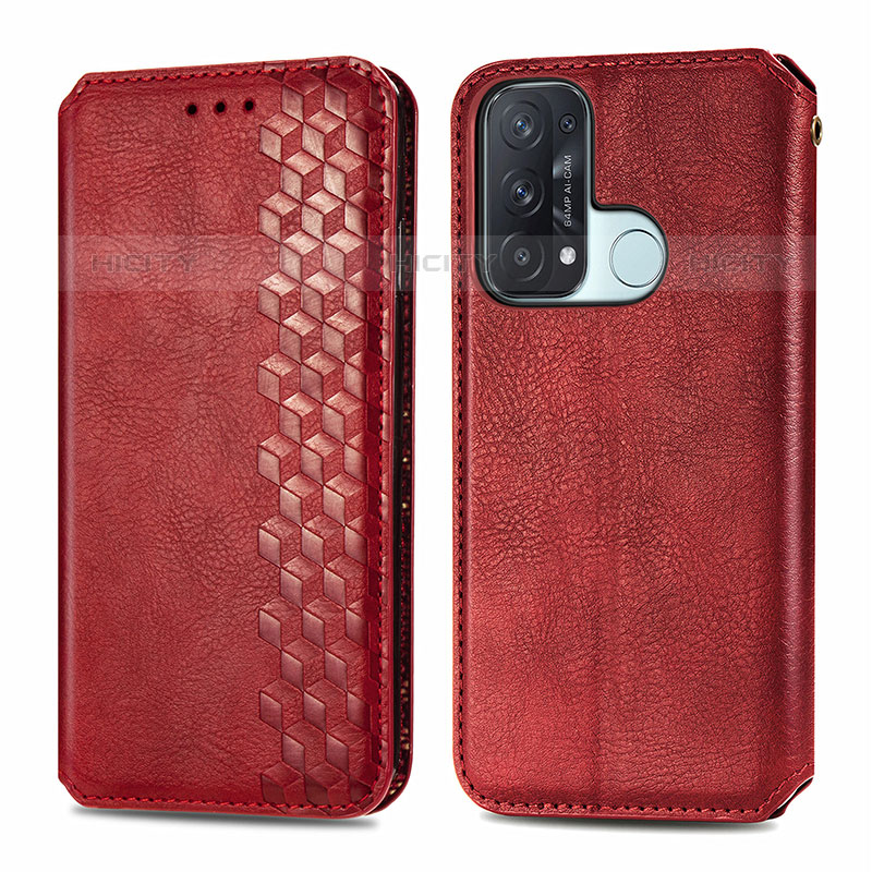 Custodia Portafoglio In Pelle Cover con Supporto S01D per Oppo Reno5 A Rosso