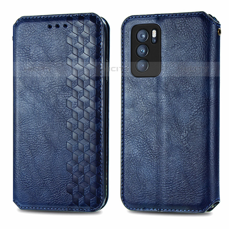 Custodia Portafoglio In Pelle Cover con Supporto S01D per Oppo Reno6 Pro 5G India