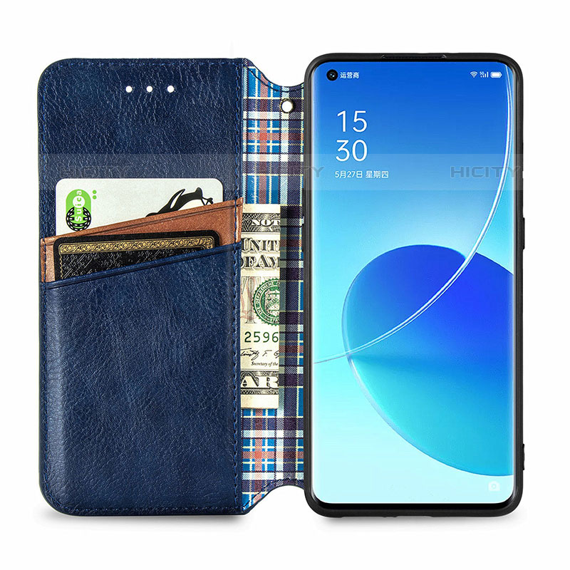 Custodia Portafoglio In Pelle Cover con Supporto S01D per Oppo Reno6 Pro 5G India