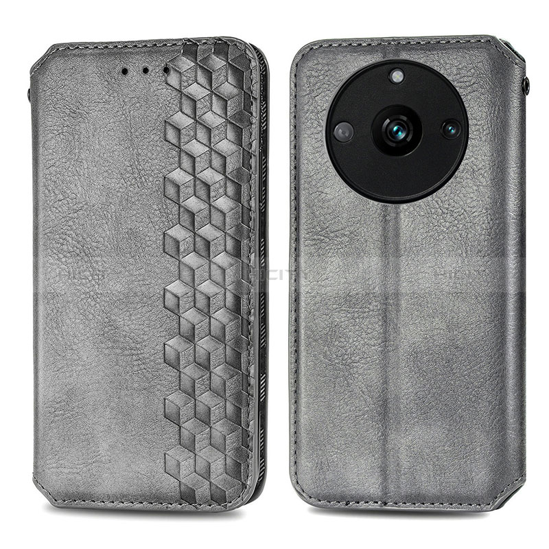 Custodia Portafoglio In Pelle Cover con Supporto S01D per Realme 11 Pro+ Plus 5G Grigio