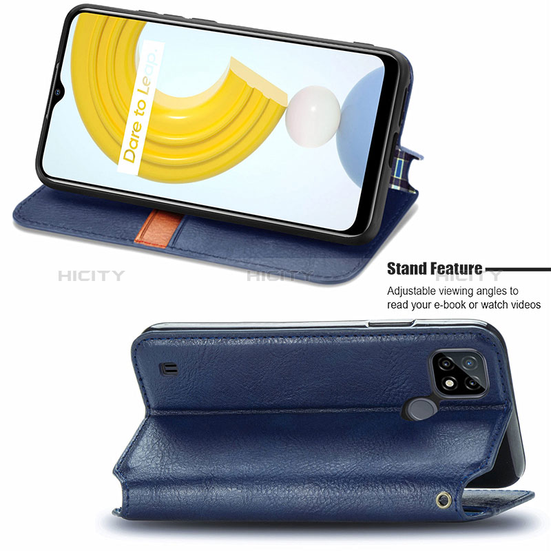 Custodia Portafoglio In Pelle Cover con Supporto S01D per Realme C25Y India