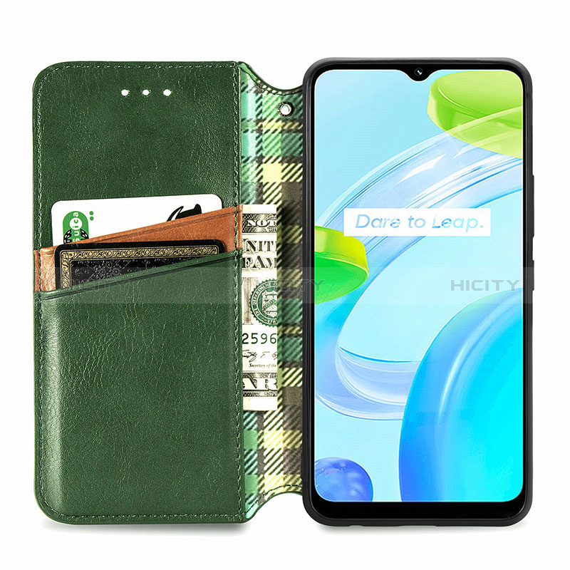 Custodia Portafoglio In Pelle Cover con Supporto S01D per Realme C30