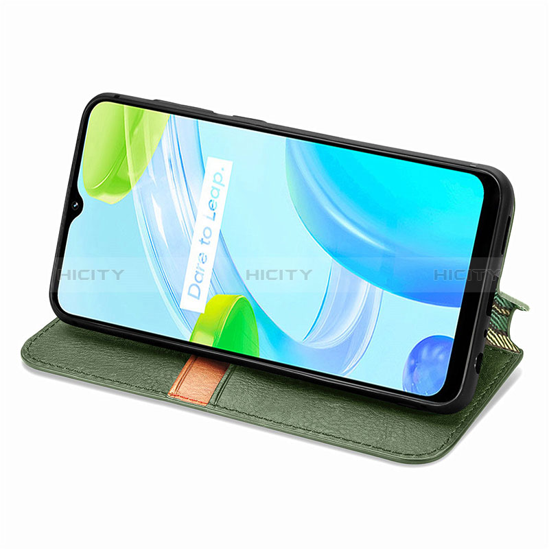 Custodia Portafoglio In Pelle Cover con Supporto S01D per Realme C30