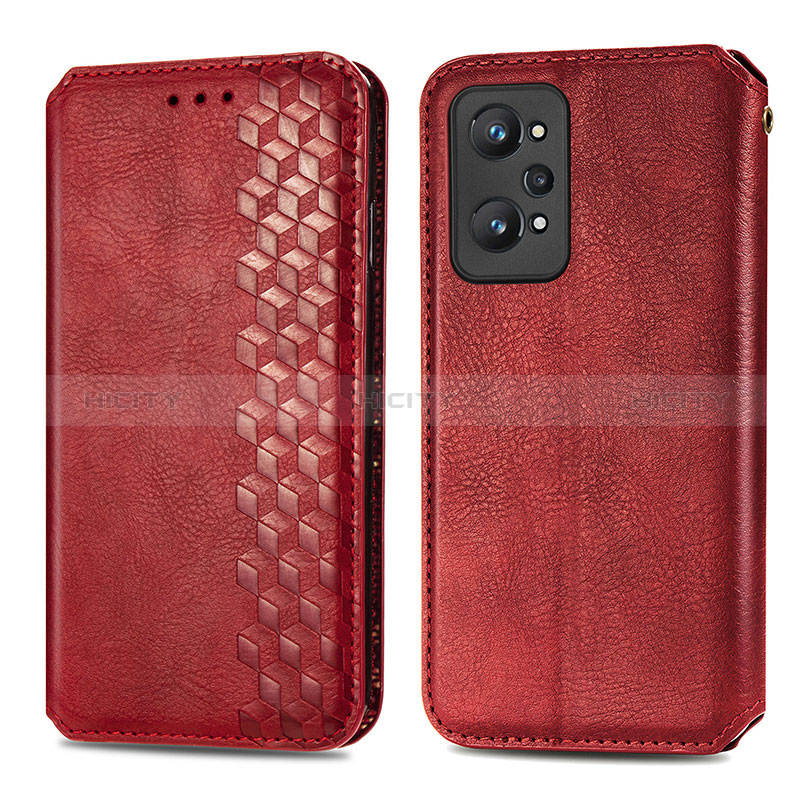 Custodia Portafoglio In Pelle Cover con Supporto S01D per Realme GT Neo 3T 5G Rosso