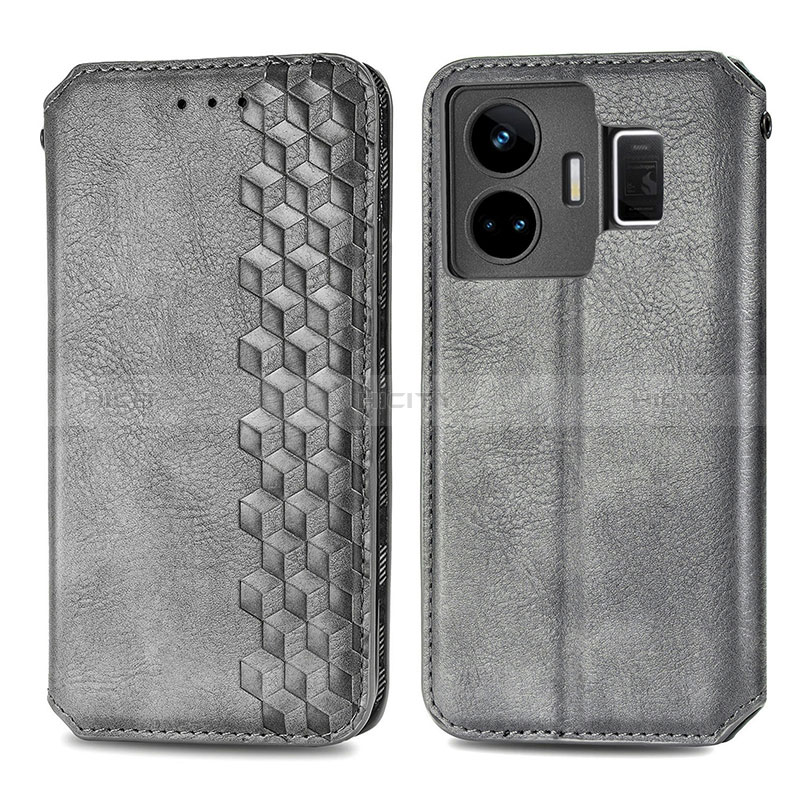 Custodia Portafoglio In Pelle Cover con Supporto S01D per Realme GT Neo5 5G Grigio