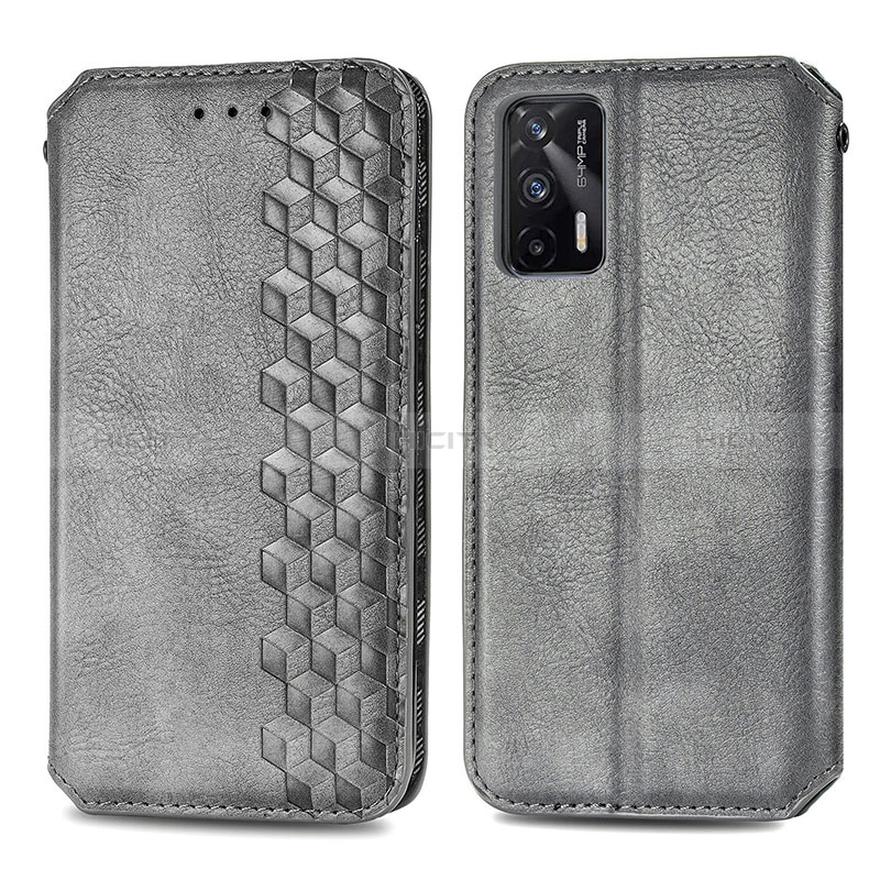 Custodia Portafoglio In Pelle Cover con Supporto S01D per Realme Q3 Pro 5G Grigio