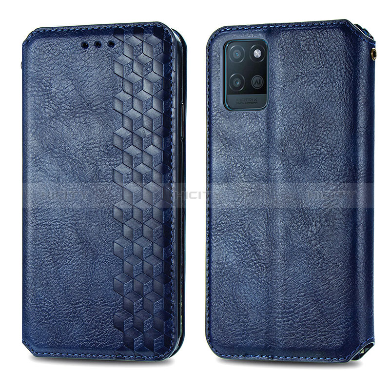 Custodia Portafoglio In Pelle Cover con Supporto S01D per Realme V11s 5G Blu