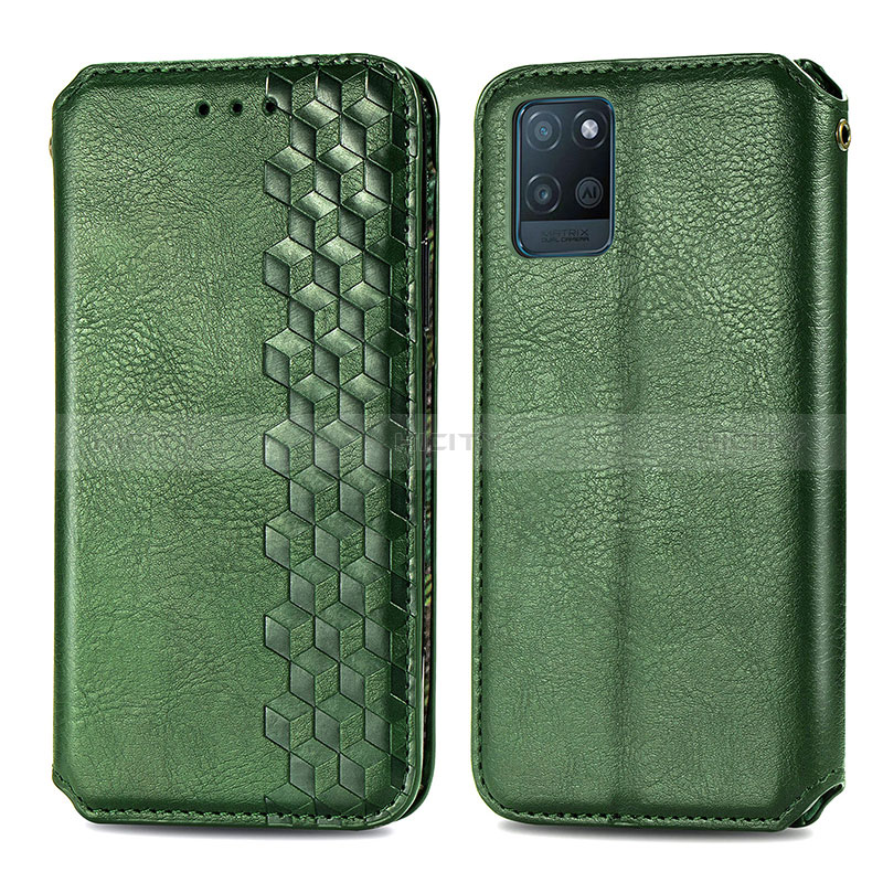 Custodia Portafoglio In Pelle Cover con Supporto S01D per Realme V11s 5G Verde