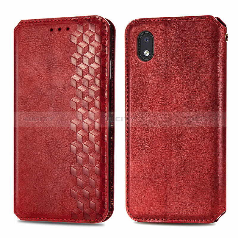 Custodia Portafoglio In Pelle Cover con Supporto S01D per Samsung Galaxy A01 Core Rosso