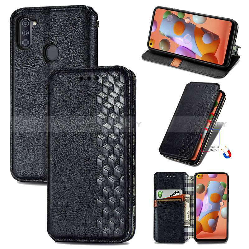 Custodia Portafoglio In Pelle Cover con Supporto S01D per Samsung Galaxy A11