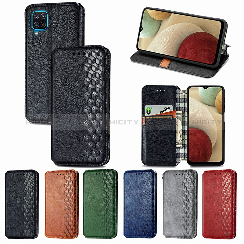 Custodia Portafoglio In Pelle Cover con Supporto S01D per Samsung Galaxy A12 Nacho