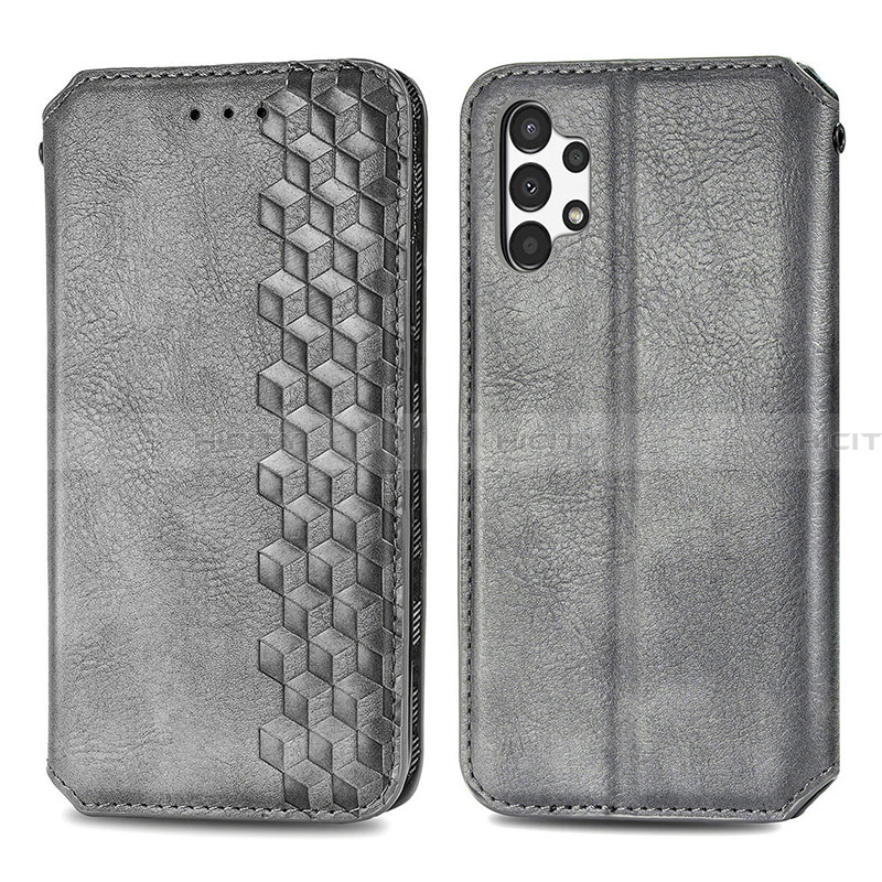 Custodia Portafoglio In Pelle Cover con Supporto S01D per Samsung Galaxy A13 4G Grigio