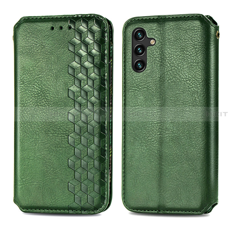 Custodia Portafoglio In Pelle Cover con Supporto S01D per Samsung Galaxy A13 5G Verde