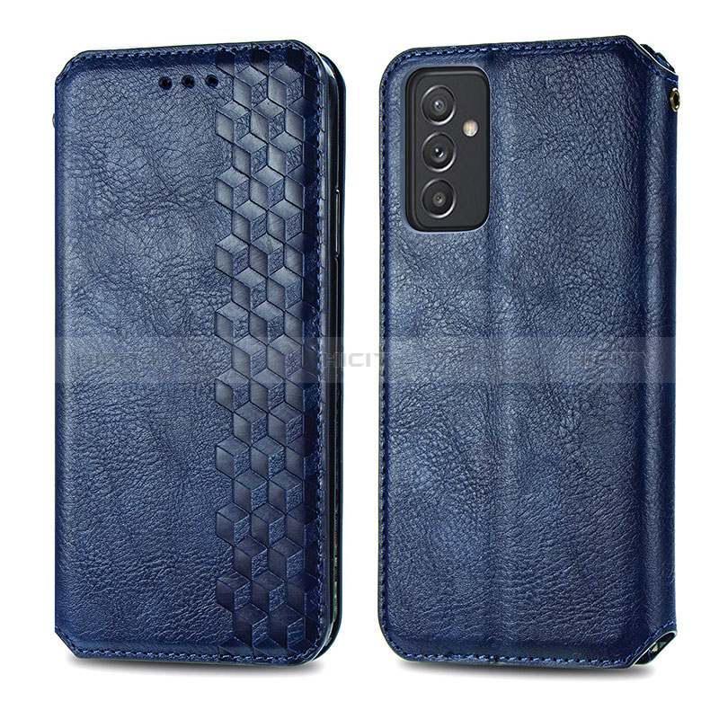 Custodia Portafoglio In Pelle Cover con Supporto S01D per Samsung Galaxy A15 4G Blu