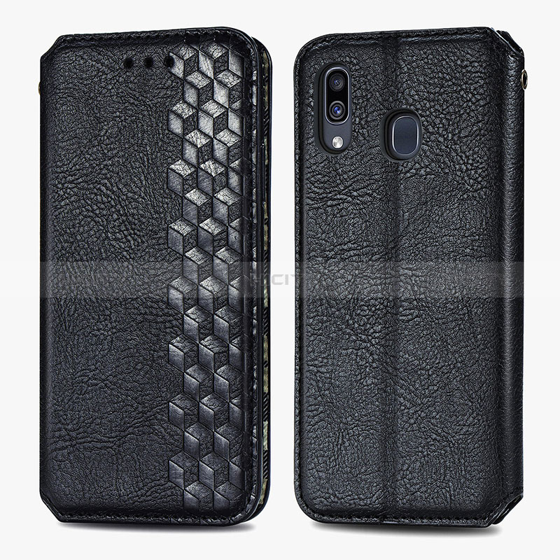 Custodia Portafoglio In Pelle Cover con Supporto S01D per Samsung Galaxy A20