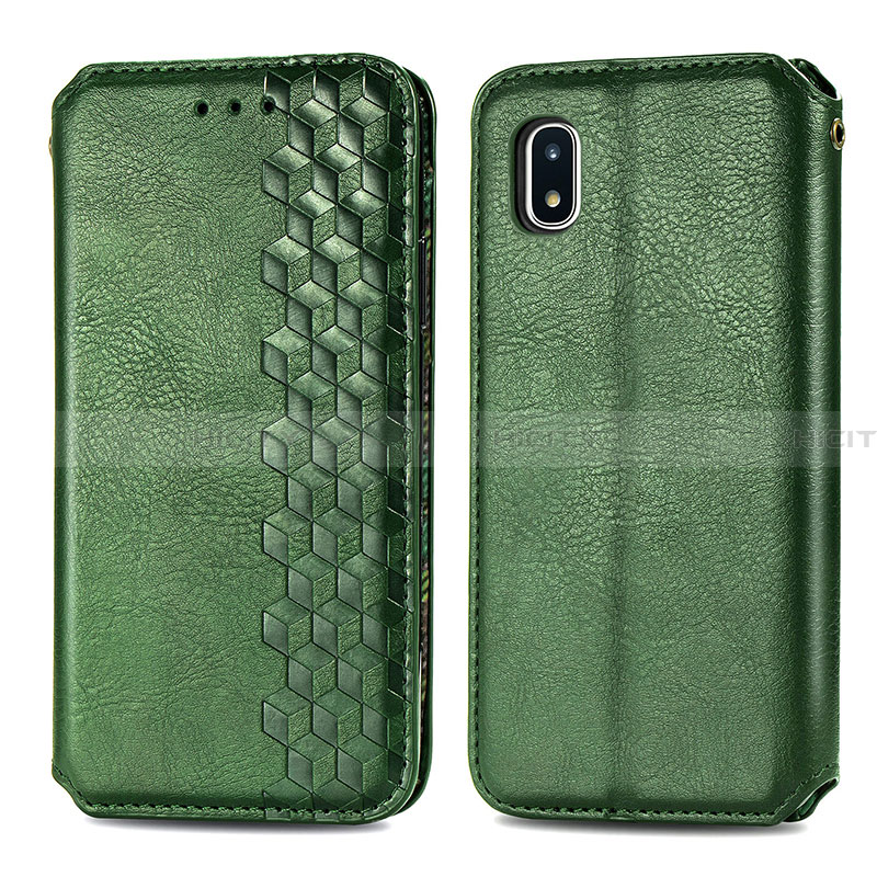 Custodia Portafoglio In Pelle Cover con Supporto S01D per Samsung Galaxy A20 SC-02M SCV46 Verde