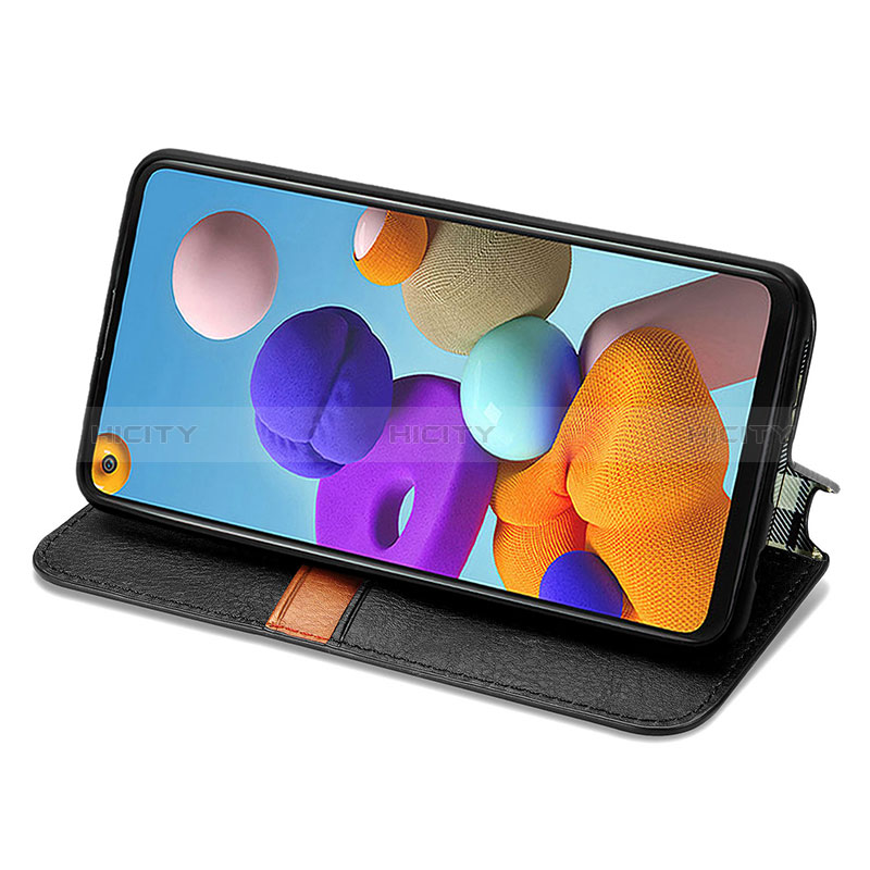 Custodia Portafoglio In Pelle Cover con Supporto S01D per Samsung Galaxy A21s