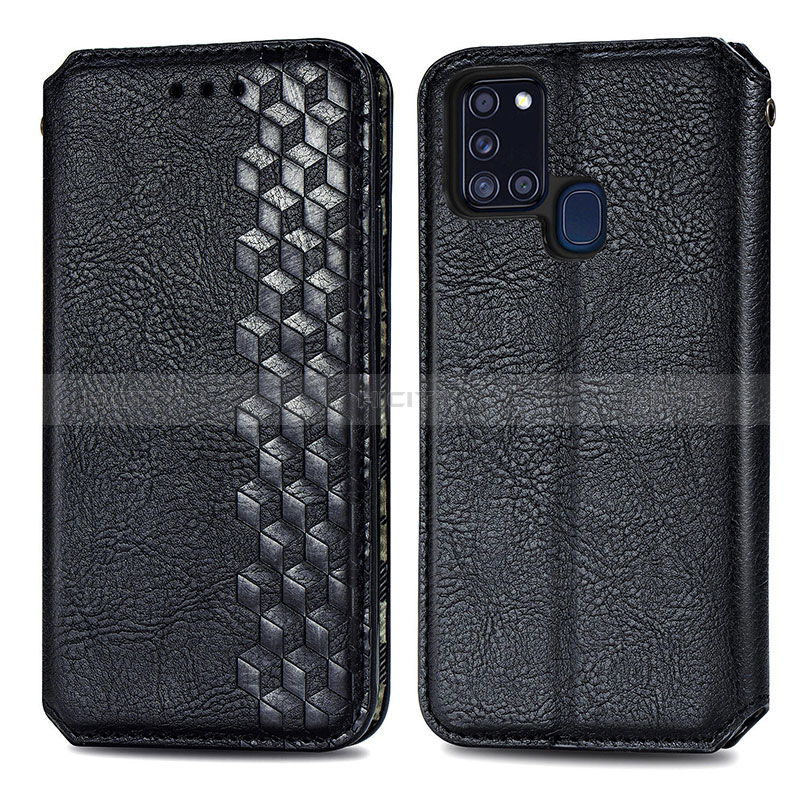 Custodia Portafoglio In Pelle Cover con Supporto S01D per Samsung Galaxy A21s