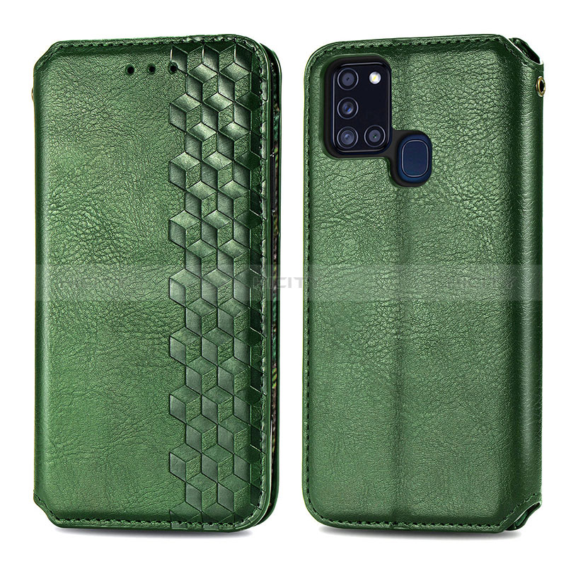 Custodia Portafoglio In Pelle Cover con Supporto S01D per Samsung Galaxy A21s