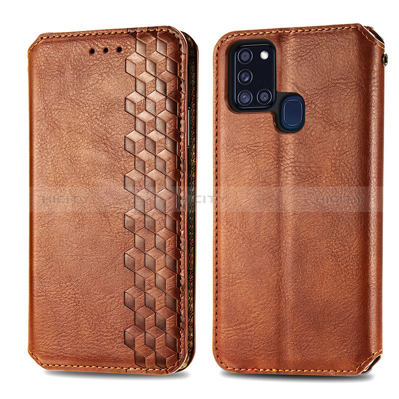 Custodia Portafoglio In Pelle Cover con Supporto S01D per Samsung Galaxy A21s