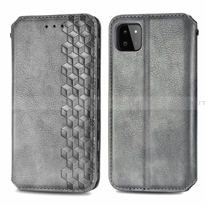 Custodia Portafoglio In Pelle Cover con Supporto S01D per Samsung Galaxy A22 5G Grigio