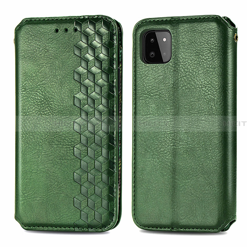 Custodia Portafoglio In Pelle Cover con Supporto S01D per Samsung Galaxy A22 5G Verde