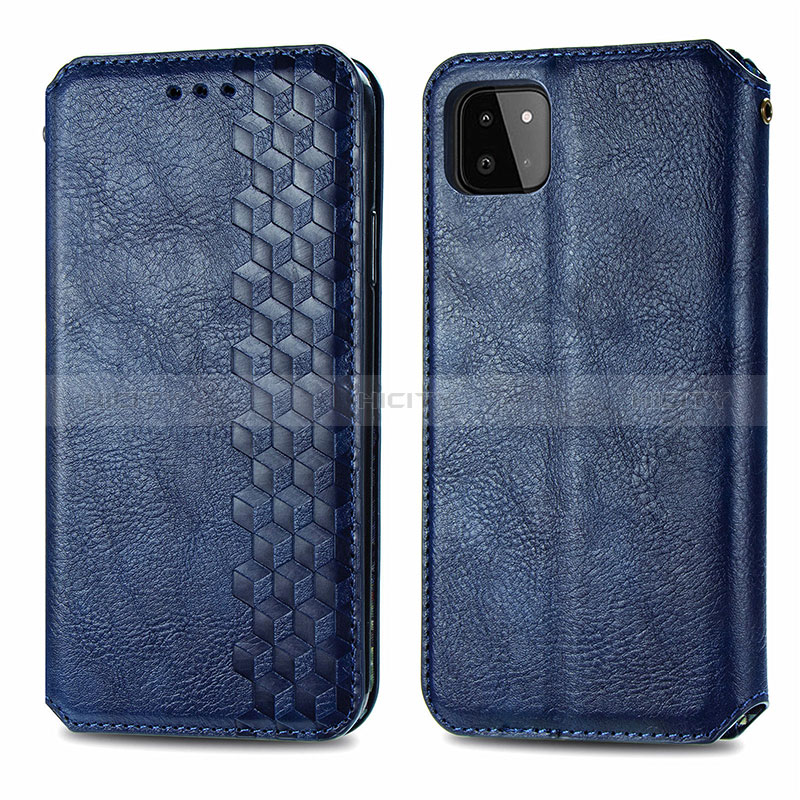 Custodia Portafoglio In Pelle Cover con Supporto S01D per Samsung Galaxy A22s 5G Blu