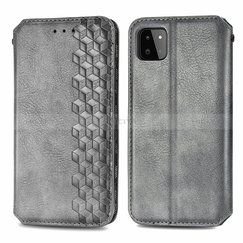 Custodia Portafoglio In Pelle Cover con Supporto S01D per Samsung Galaxy A22s 5G Grigio