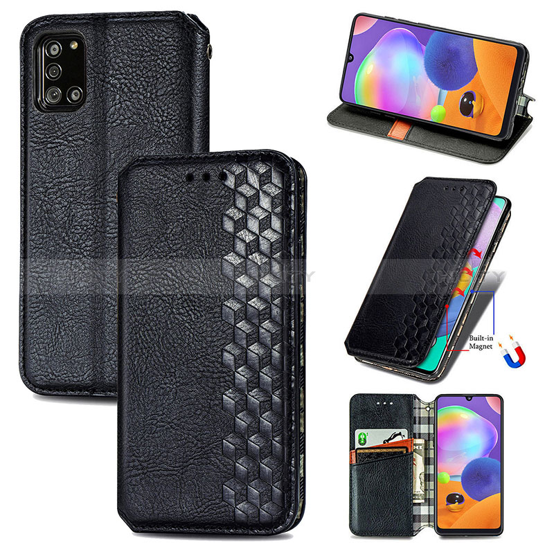 Custodia Portafoglio In Pelle Cover con Supporto S01D per Samsung Galaxy A31