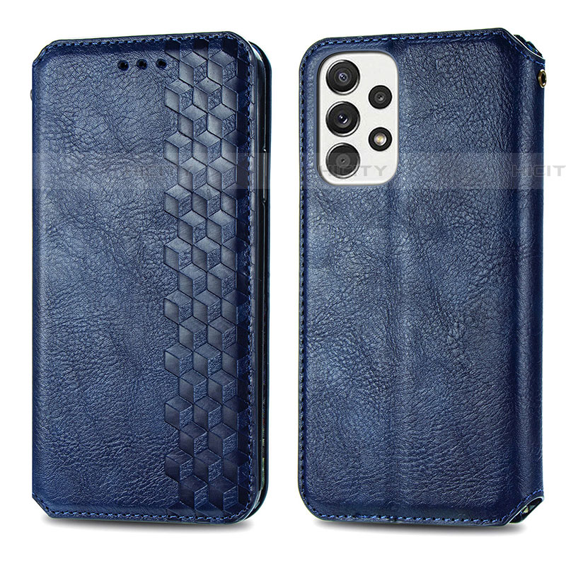 Custodia Portafoglio In Pelle Cover con Supporto S01D per Samsung Galaxy A53 5G Blu