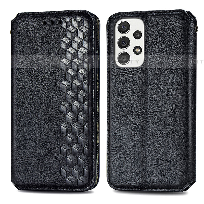 Custodia Portafoglio In Pelle Cover con Supporto S01D per Samsung Galaxy A53 5G Nero