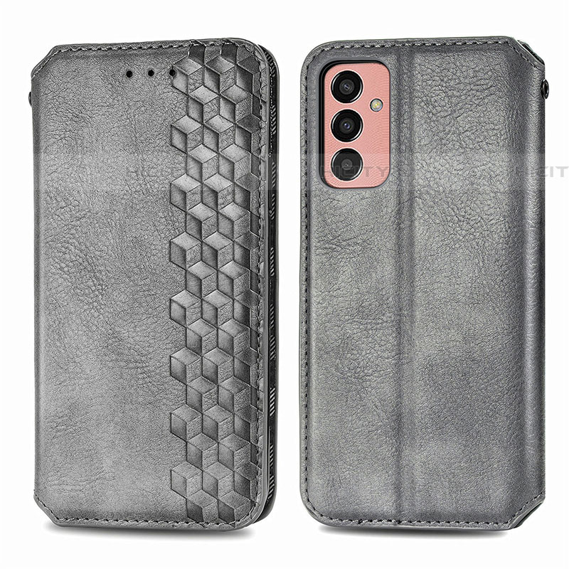 Custodia Portafoglio In Pelle Cover con Supporto S01D per Samsung Galaxy F13 4G Grigio