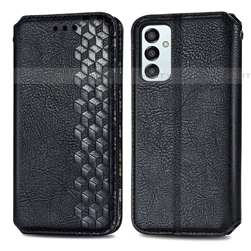 Custodia Portafoglio In Pelle Cover con Supporto S01D per Samsung Galaxy F23 5G Nero