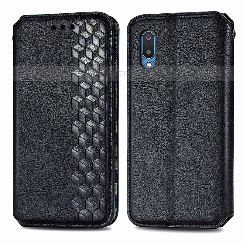 Custodia Portafoglio In Pelle Cover con Supporto S01D per Samsung Galaxy M02