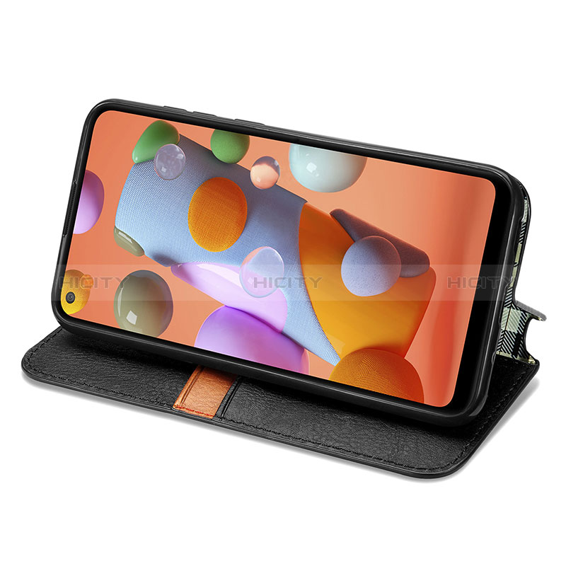 Custodia Portafoglio In Pelle Cover con Supporto S01D per Samsung Galaxy M11