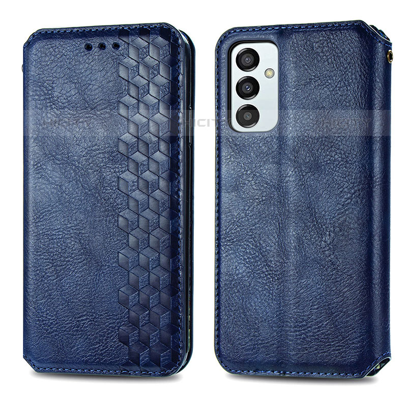 Custodia Portafoglio In Pelle Cover con Supporto S01D per Samsung Galaxy M23 5G Blu