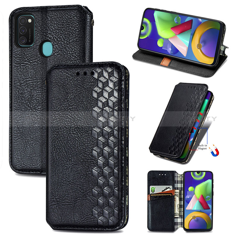 Custodia Portafoglio In Pelle Cover con Supporto S01D per Samsung Galaxy M30s