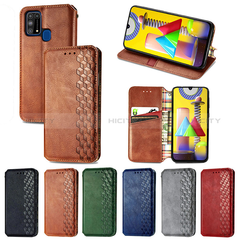 Custodia Portafoglio In Pelle Cover con Supporto S01D per Samsung Galaxy M31 Prime Edition