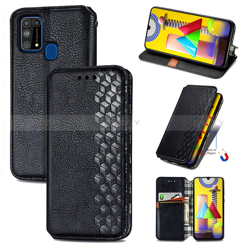 Custodia Portafoglio In Pelle Cover con Supporto S01D per Samsung Galaxy M31 Prime Edition