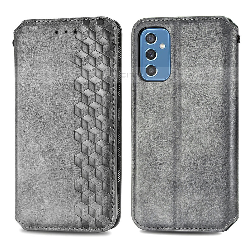 Custodia Portafoglio In Pelle Cover con Supporto S01D per Samsung Galaxy M52 5G Grigio