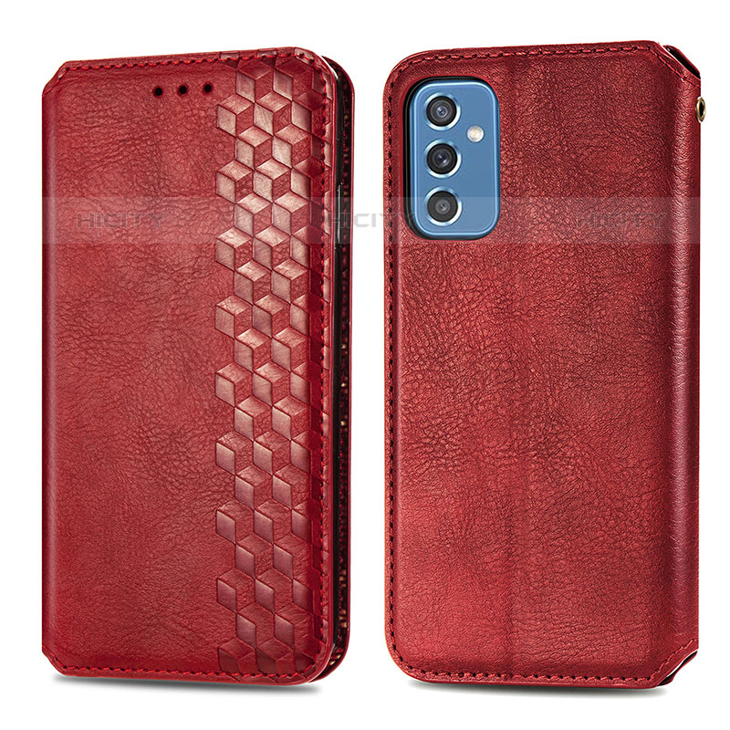 Custodia Portafoglio In Pelle Cover con Supporto S01D per Samsung Galaxy M52 5G Rosso