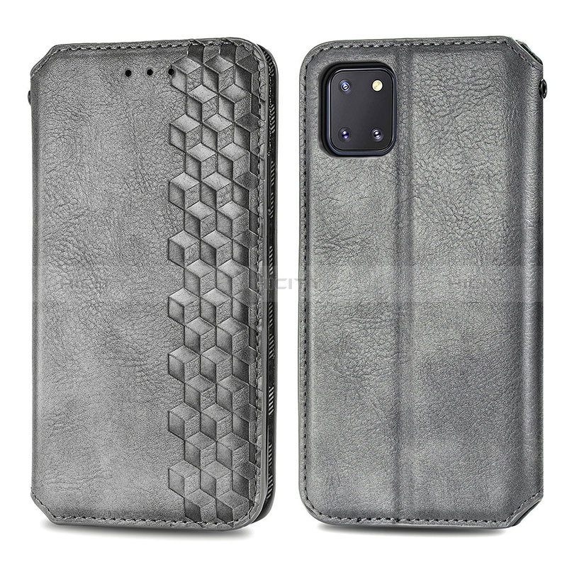 Custodia Portafoglio In Pelle Cover con Supporto S01D per Samsung Galaxy M60s Grigio